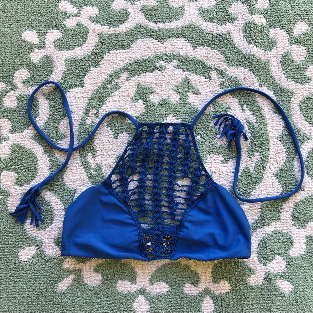 Acacia Swimwear-Blue Panama Top